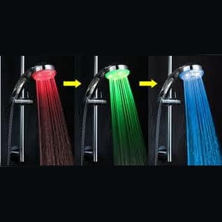 pommeau de douche LED