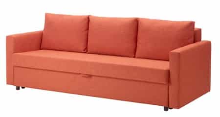 Canapé convertible pas cher Ikéa : Friheten (orange)