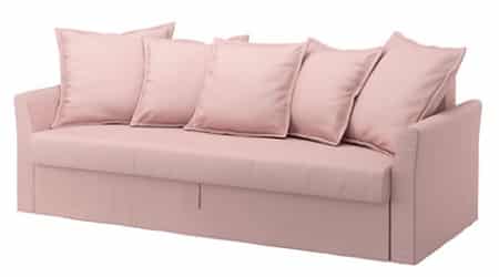 Canapé convertible pas cher Ikéa : Hoslmund (rose clair)