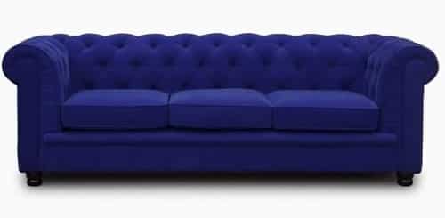 Canapé Chesterfield en velours bleu