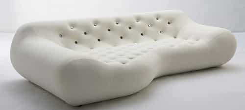 Canapé design en tissu blanc