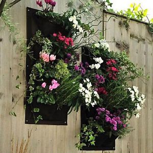 Décoration jardin, poche sac murale