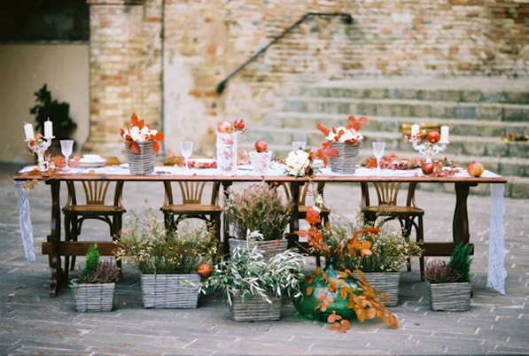 Décoration de mariage automnal