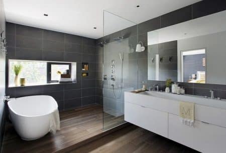 Carrelage salle de bain imitation bois