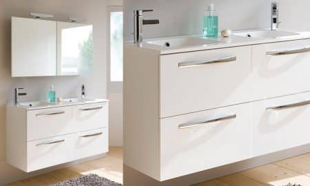 Un ensemble de meuble salle de bain en mélaminé