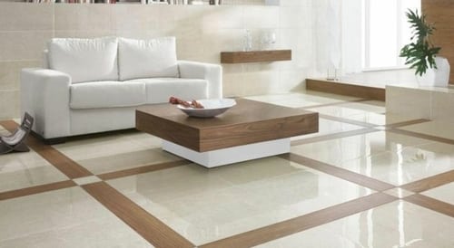 Carrelage salon : combinaison de couleur clair et foncé
