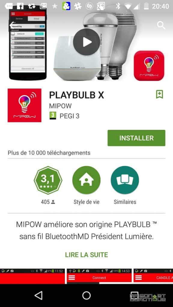 Télécharger l'application Playbulb X pour bougie LED Mipow